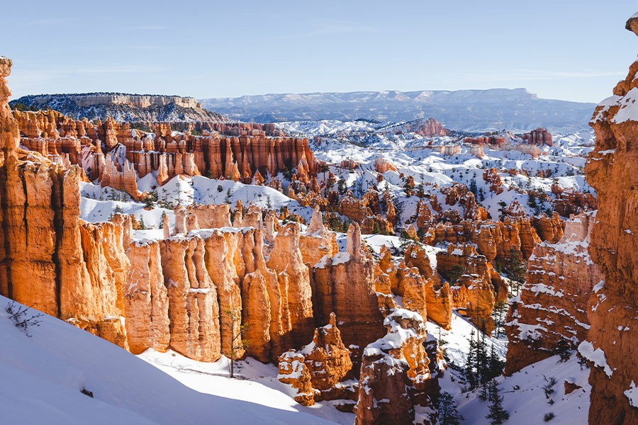 USA canyon area winter time