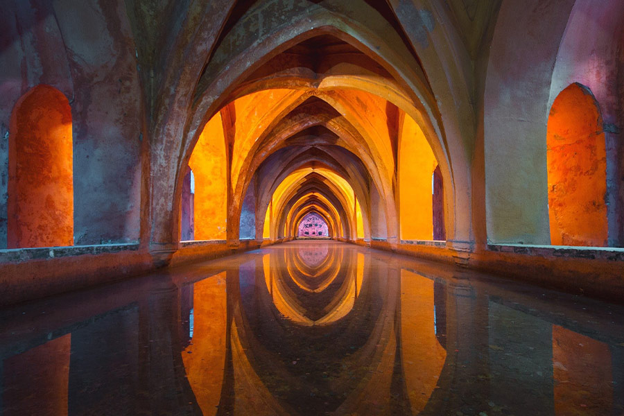 Water arches interior architecture arcade