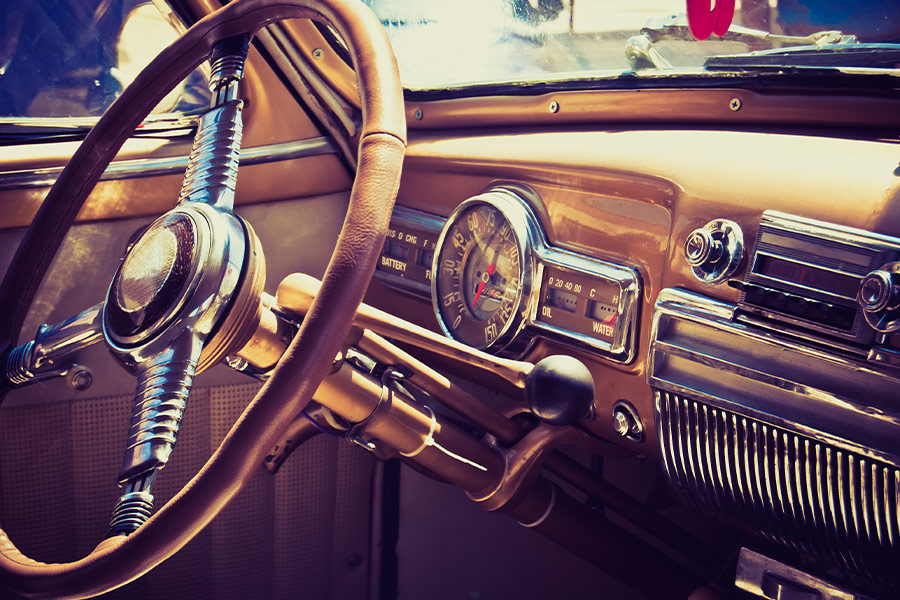 Old fashioned car dashboard