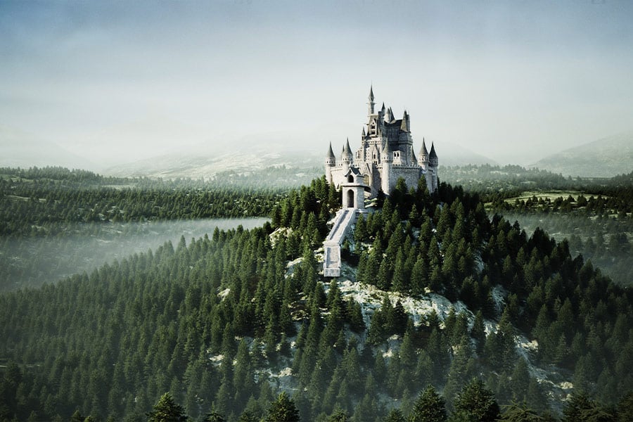 Old fairytale on the hill