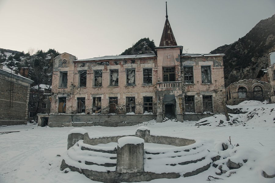 Abandoned concrete building