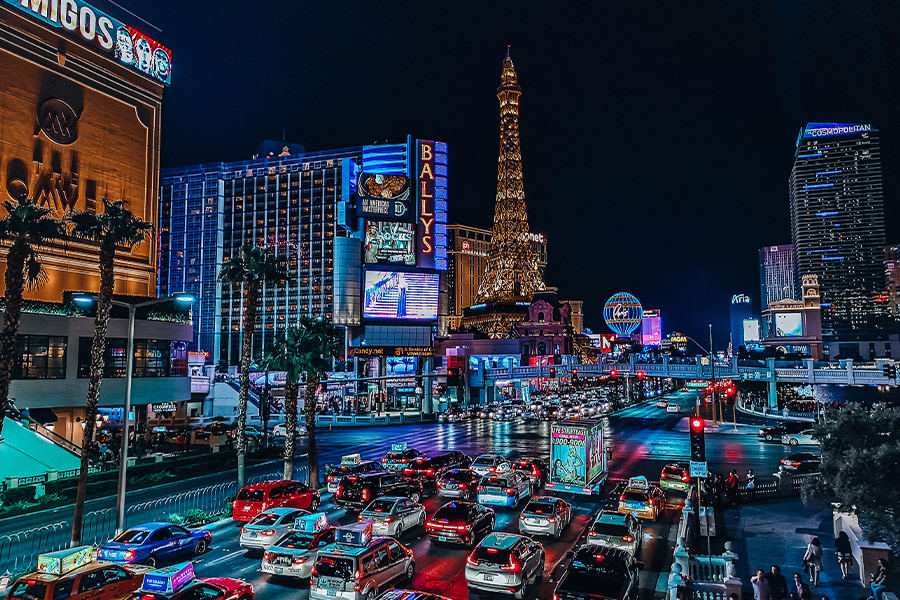 La Vegas strip at night