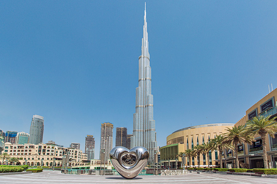 View of the burj khalifa in Dubai
