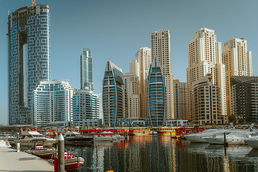 Dubai boats dock area