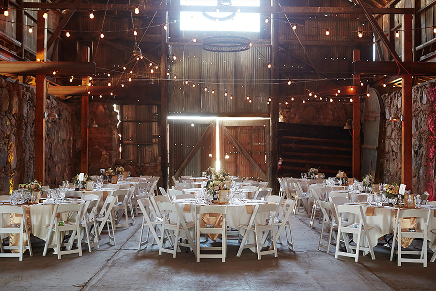 Barn wedding party
