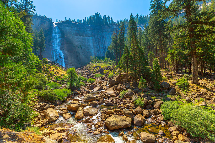 Bottomview Nevada waterfall
