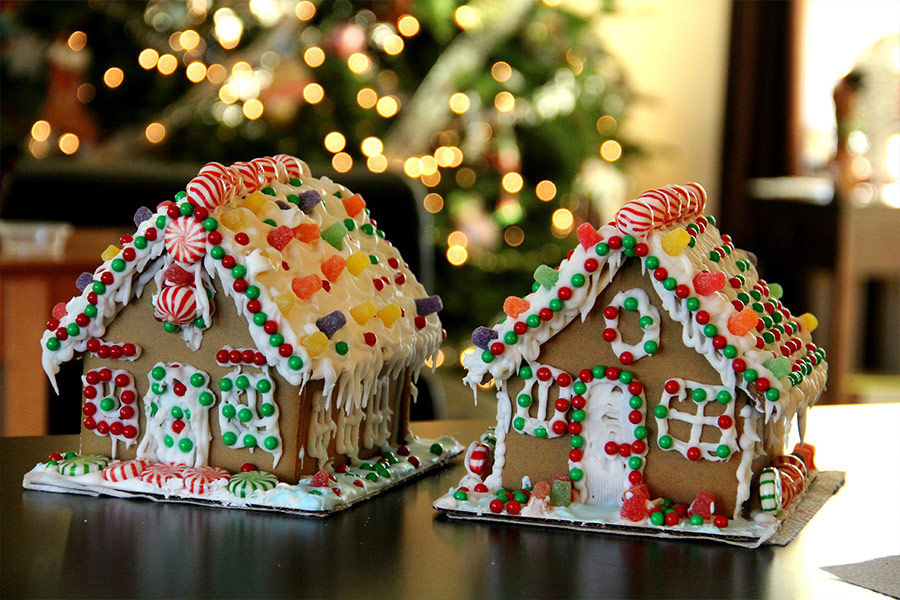 Christmas ginger house bread