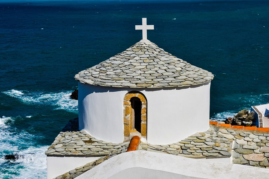 Christian cross chapel Greece