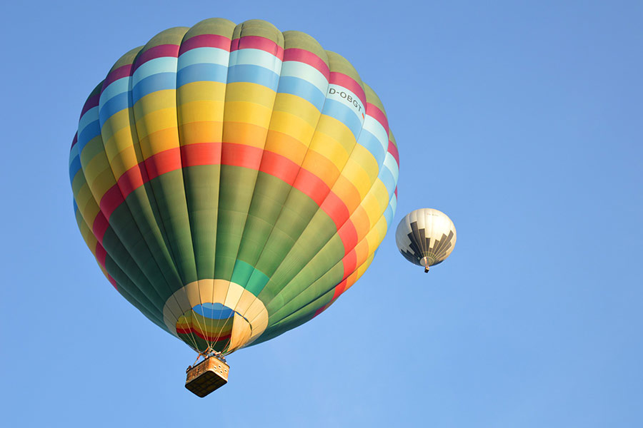 Captive hot air balloon ride
