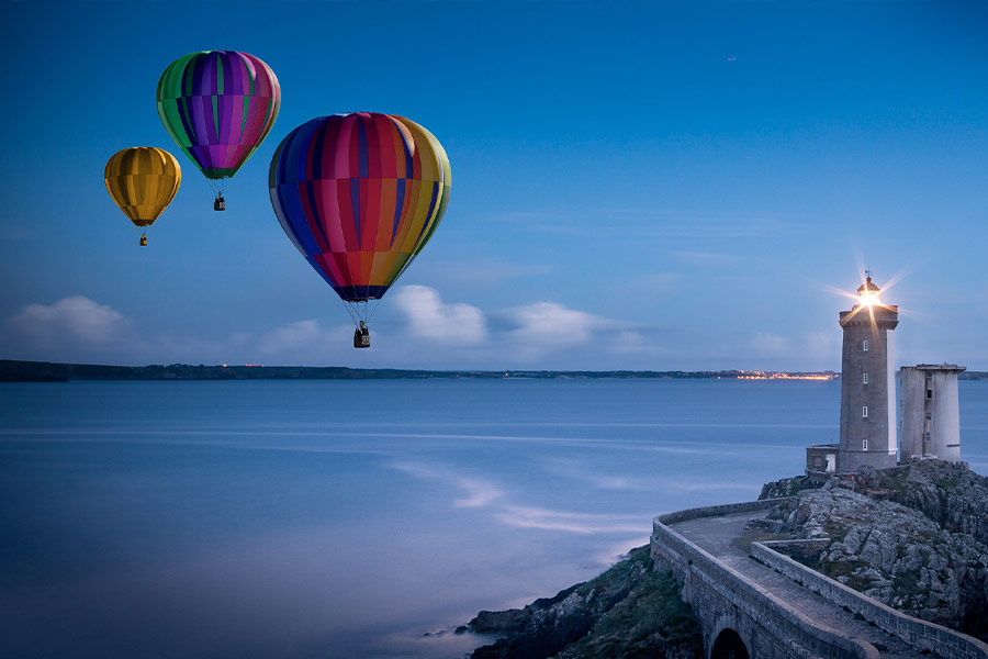 Light house hot air balloon rides
