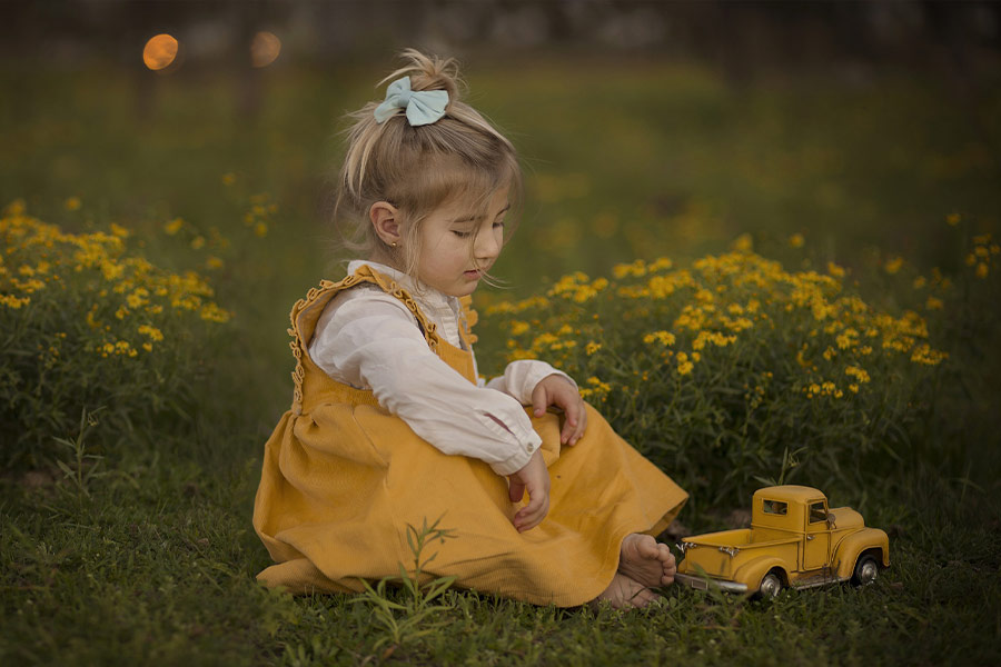 Little girl in yellow dress