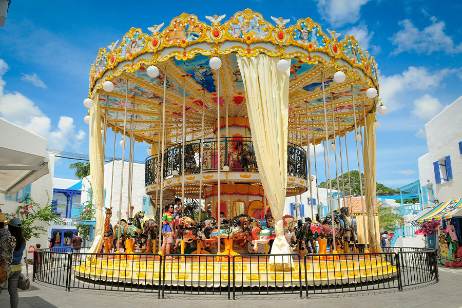Holiday festival fun park carousel