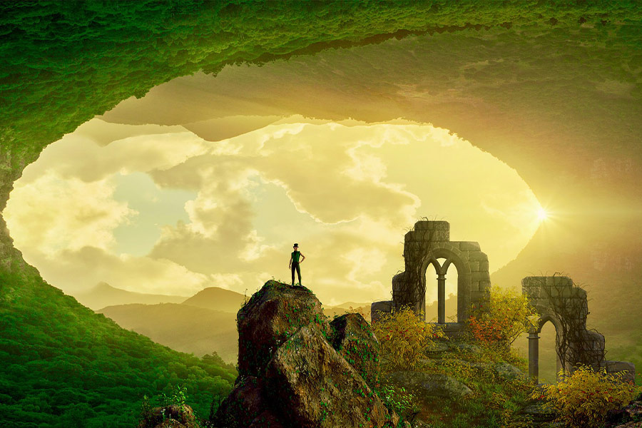 Cave landscape fantasy sky mood dream