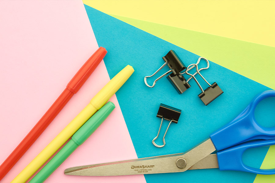 Colorful office supplies