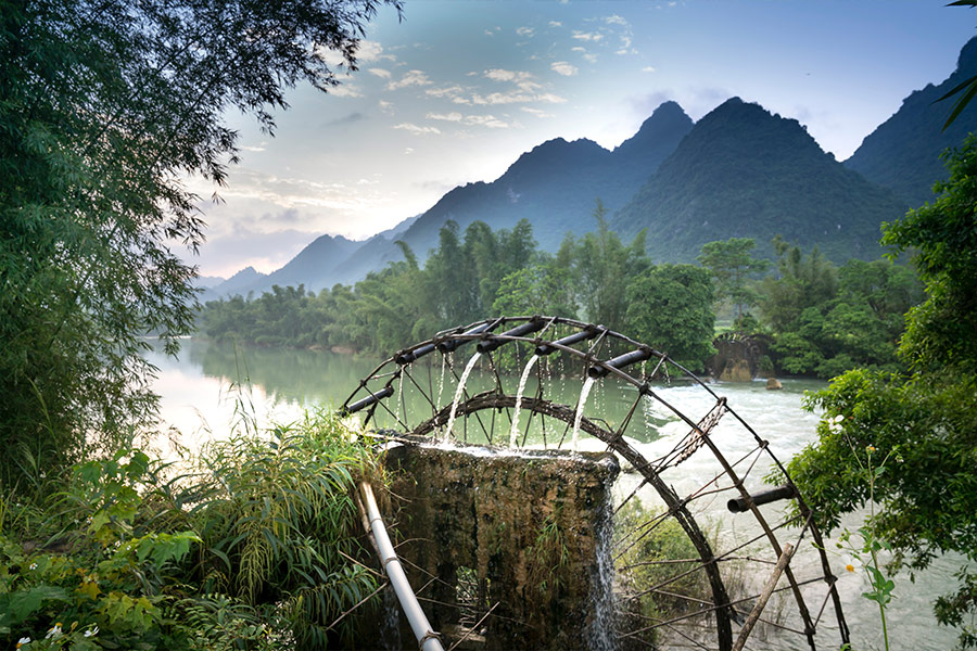 Bamboo water wheel