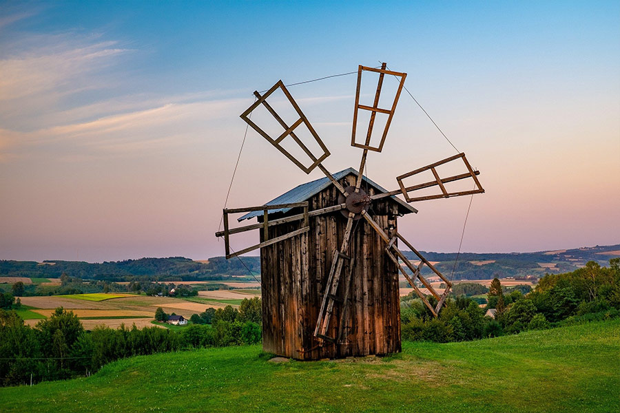 Old windmill rural landscape