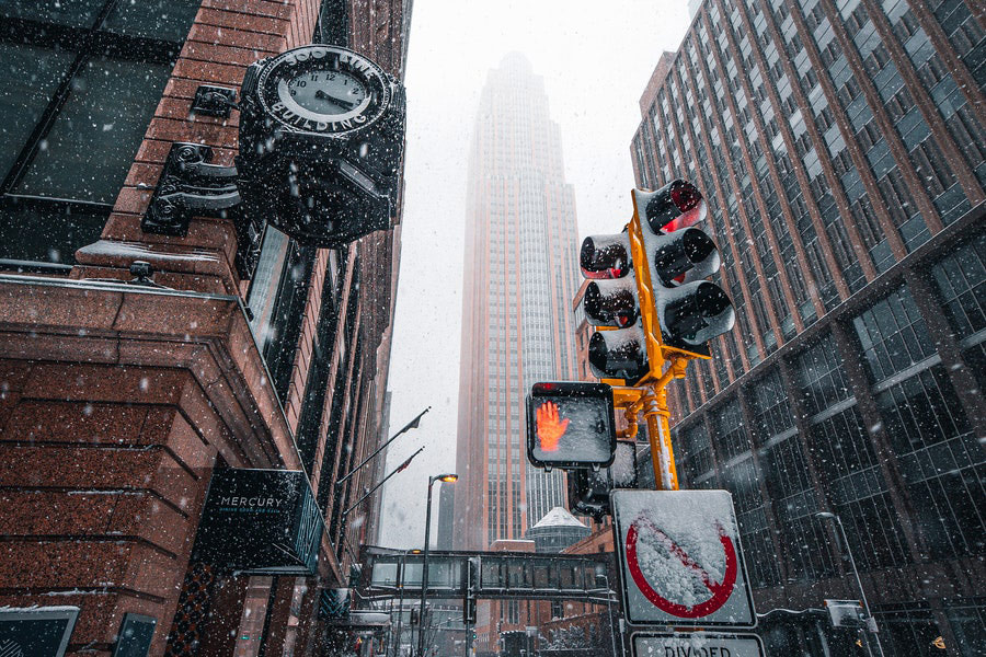 Traffic light on the street