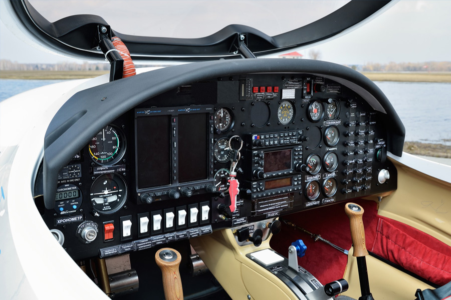 Cockpit small airplaine