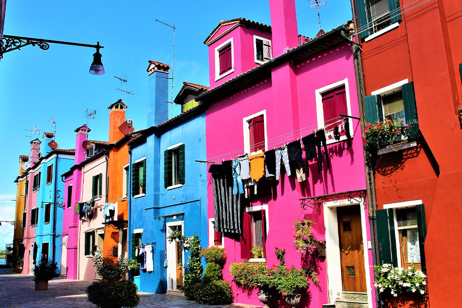 Colorful houses travel Italy