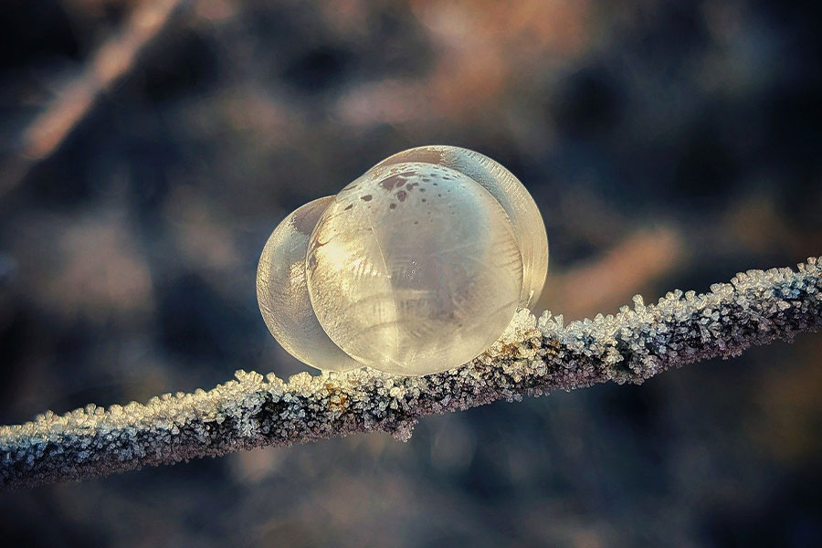 Bevroren zeepbel