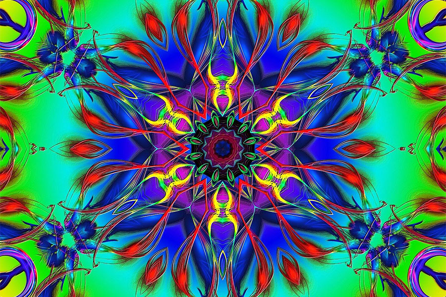 Very colorful material art