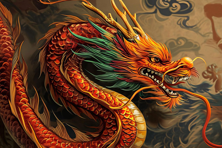 Sztuka przedstawiająca smoka