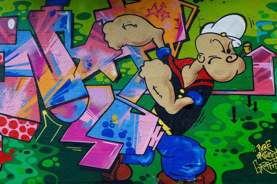 Ściana graffiti Popeye'a