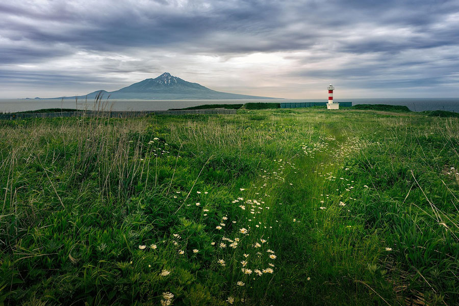 Naturlandschaft der Insel Rishiri Fuji