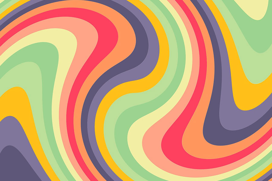 Remolino colorido retro abstracto