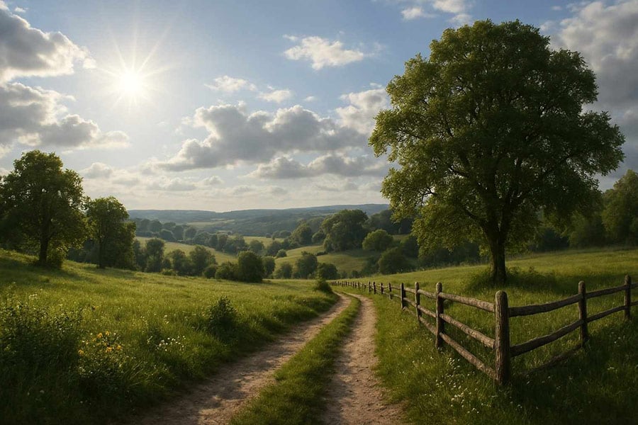 Naturlandschaft mit Fußweg