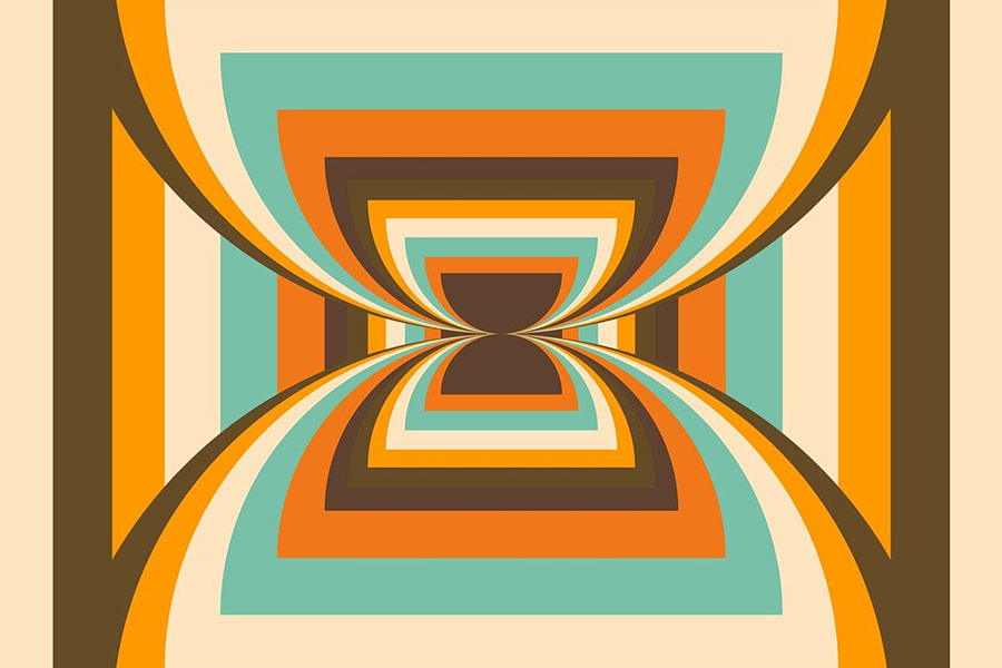 Patrón retro cuadrado