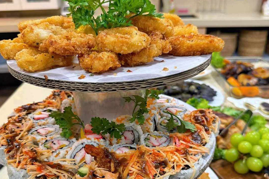 Schicht leckeres Essen