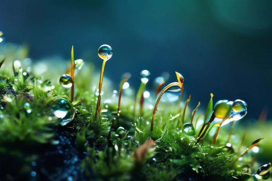 Water drops in nature