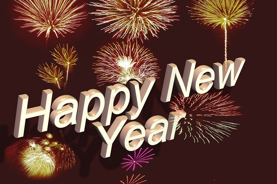 Napis napisany szczęśliwego nowego roku