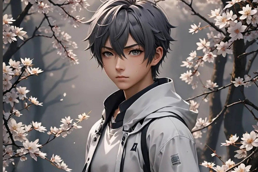 Anime młody chłopak