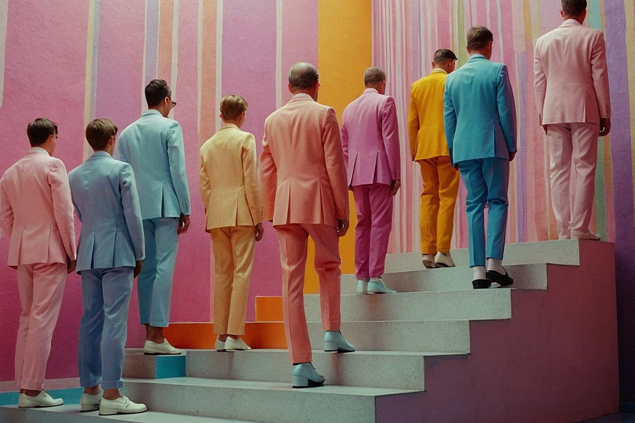 Ropa de moda masculina colorida