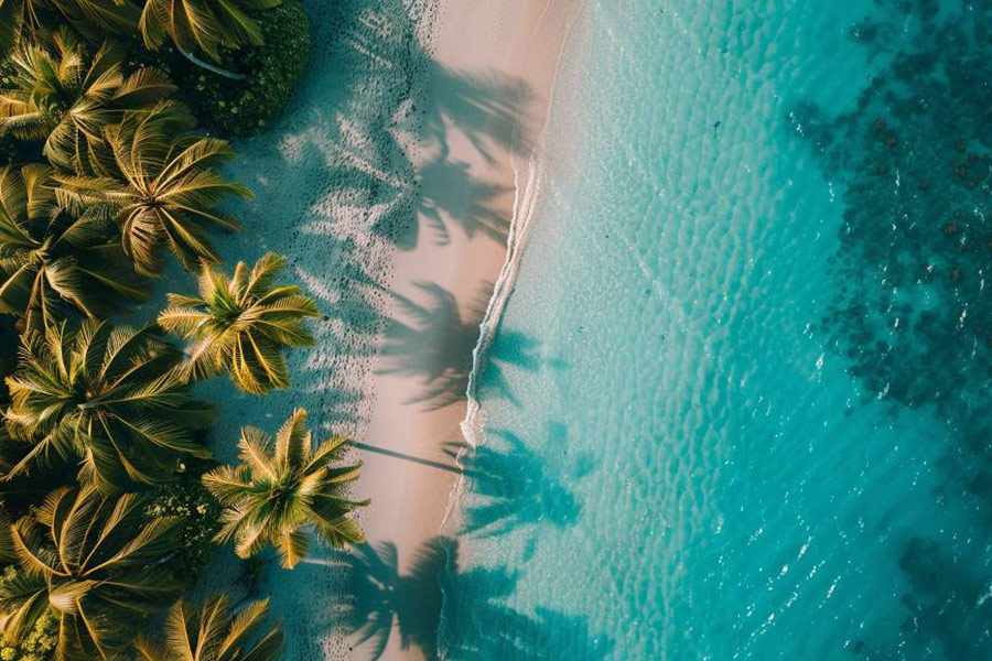 Beach with crystal clear turquoise water