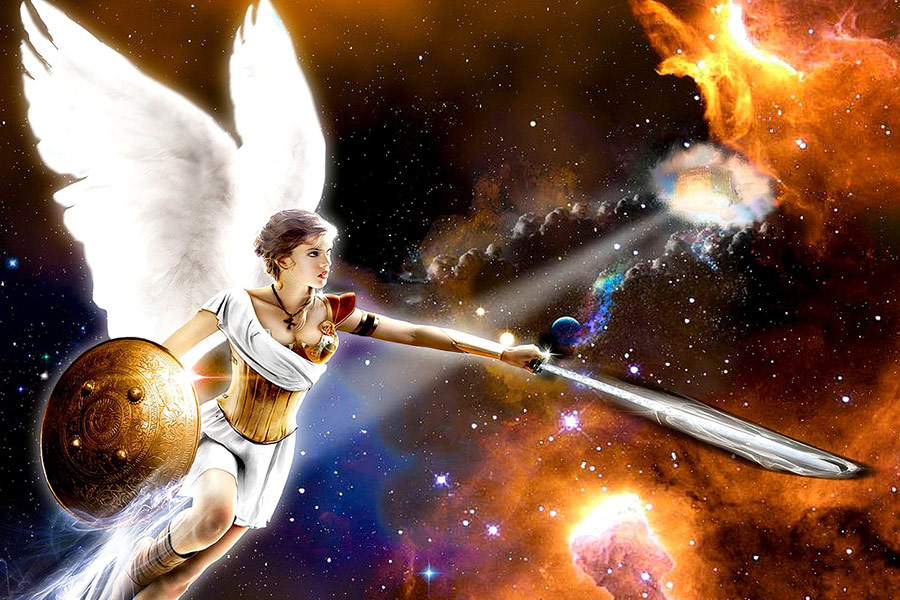 Fantastyczny piękny anioł bohater