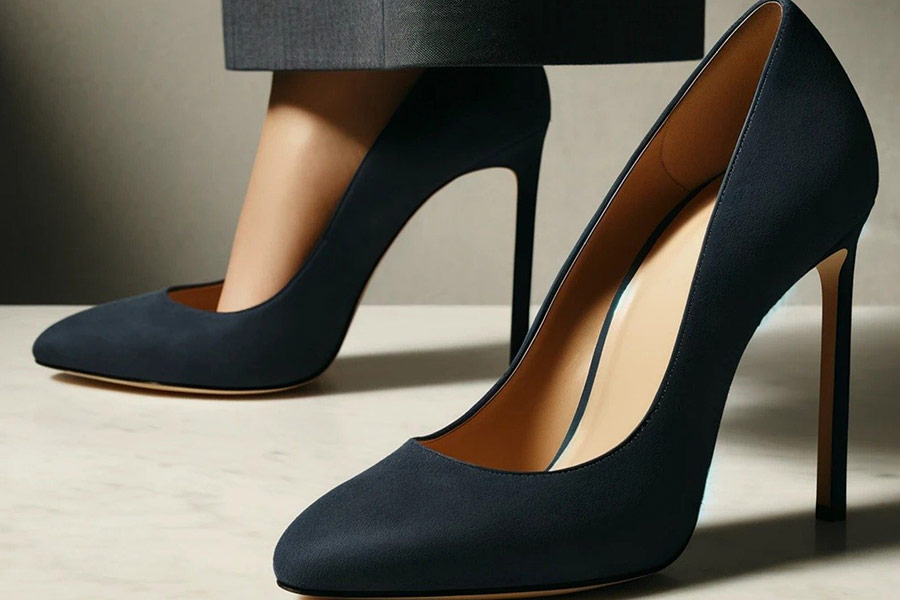 Czarne buty na wysokim obcasie