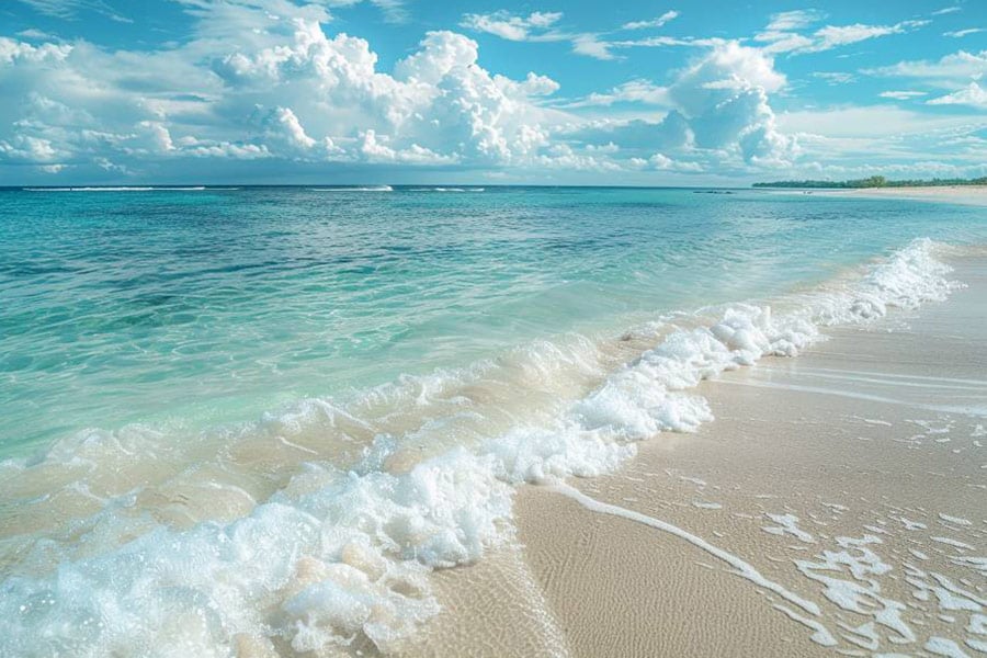 Coastal clear blue water