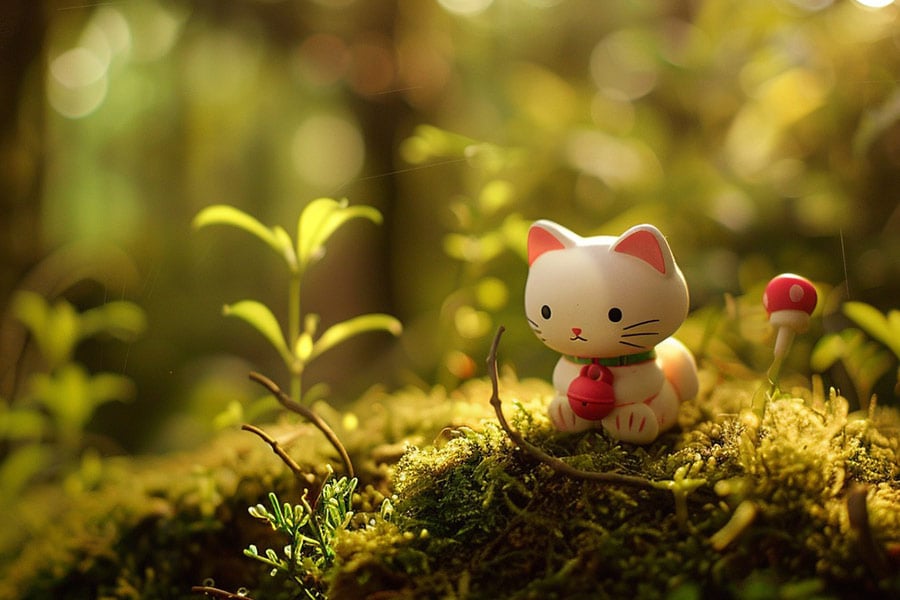 Witaj kotku siedzącym w lesie