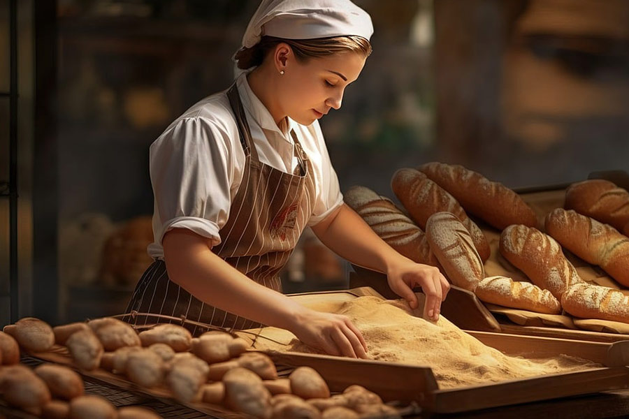 Ai wygenerowała młodą kobietę-piekarza