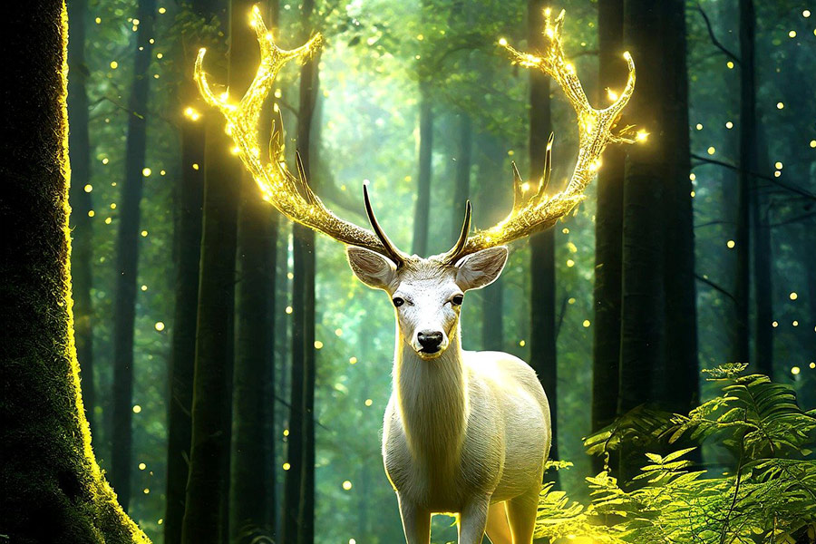 AI wygenerowała poroże błyskawicy jelenia