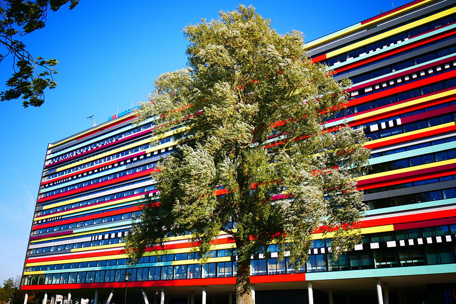 Kleurrijk schoolgebouw