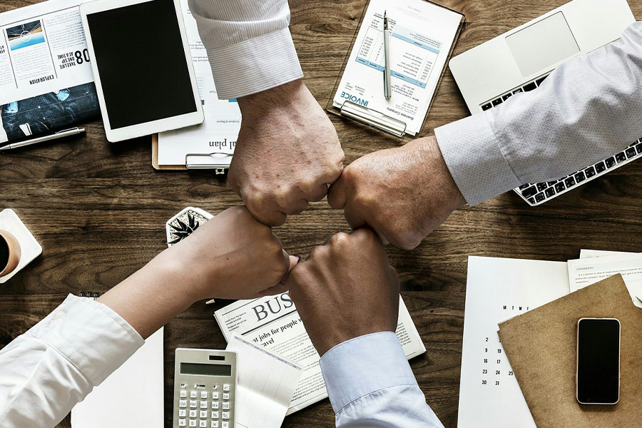 Coopération de travail d'équipe