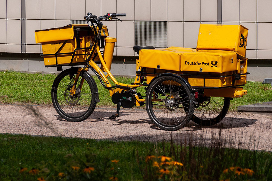 Yellow post bicycle
