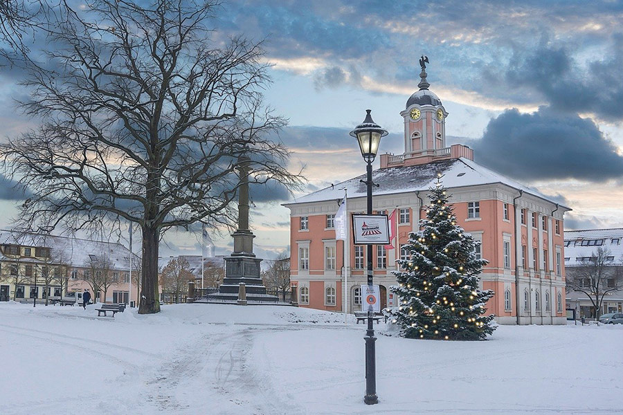 Market place town hall winter