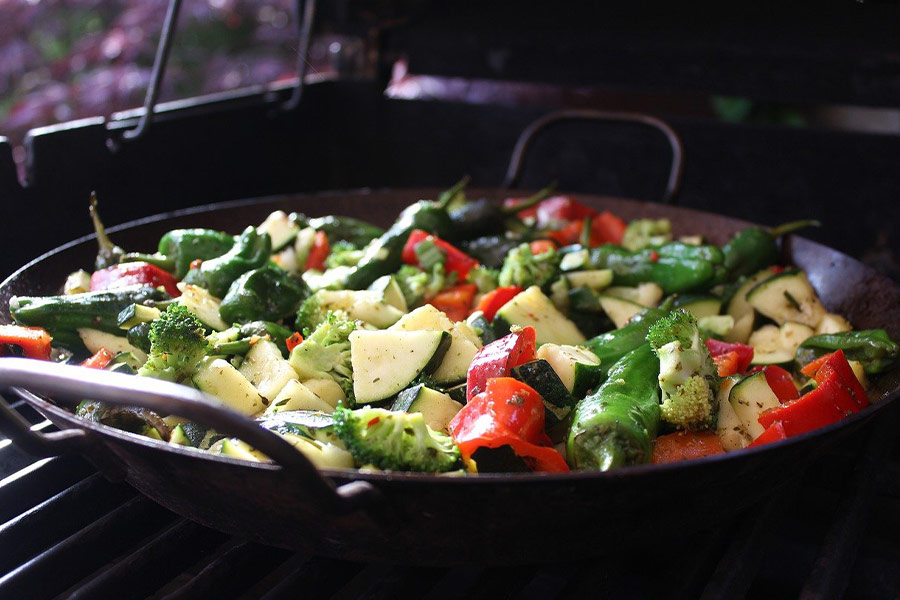Vegetable grilled pan