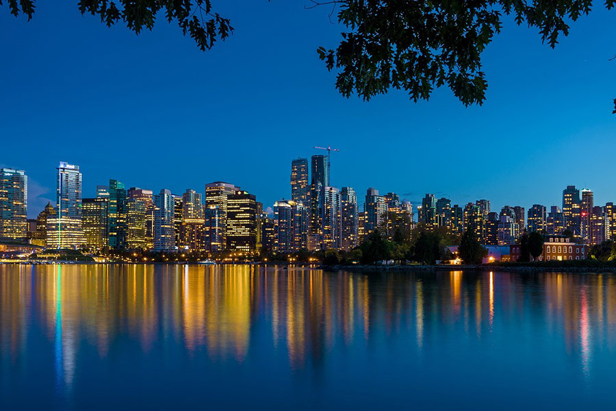 Skyscrapers buildings night picture