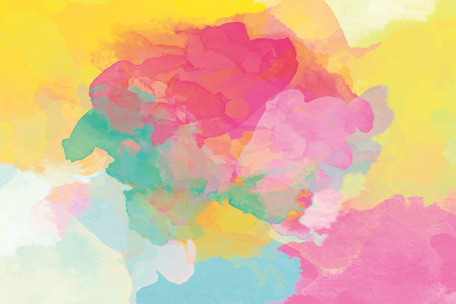 Watercolor gradient painting technique